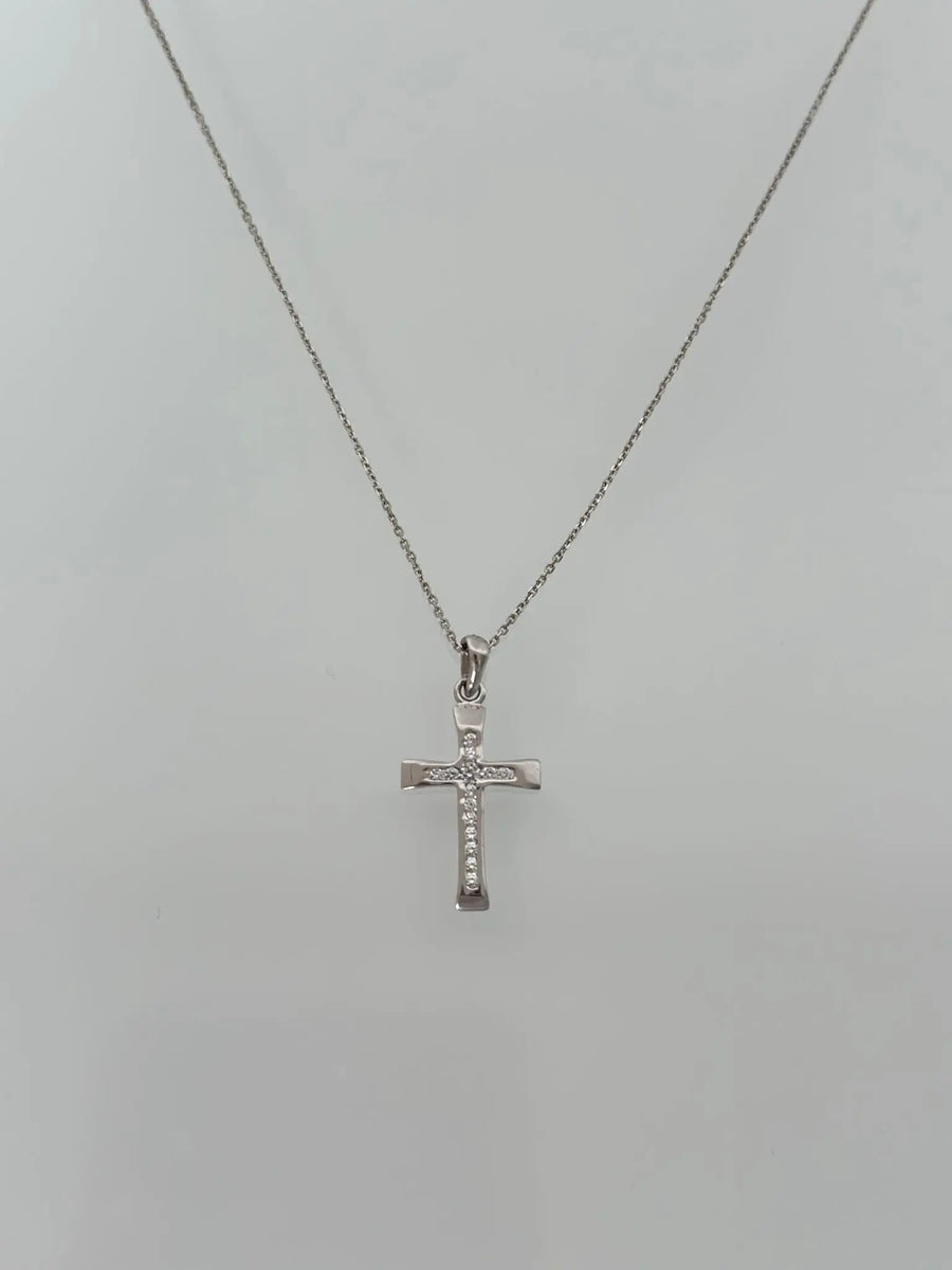 Cubic Zirconia Cross and Chain