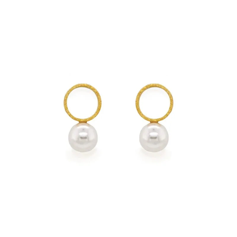 14ct Gold Plated Pearl earrings - The Bold One Co