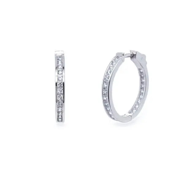 Cubic Zirconia Silver Hoops The Bold One Co