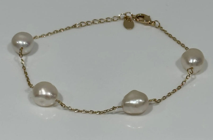 14ct Gold Plated pearl bracelet - The Bold One Co